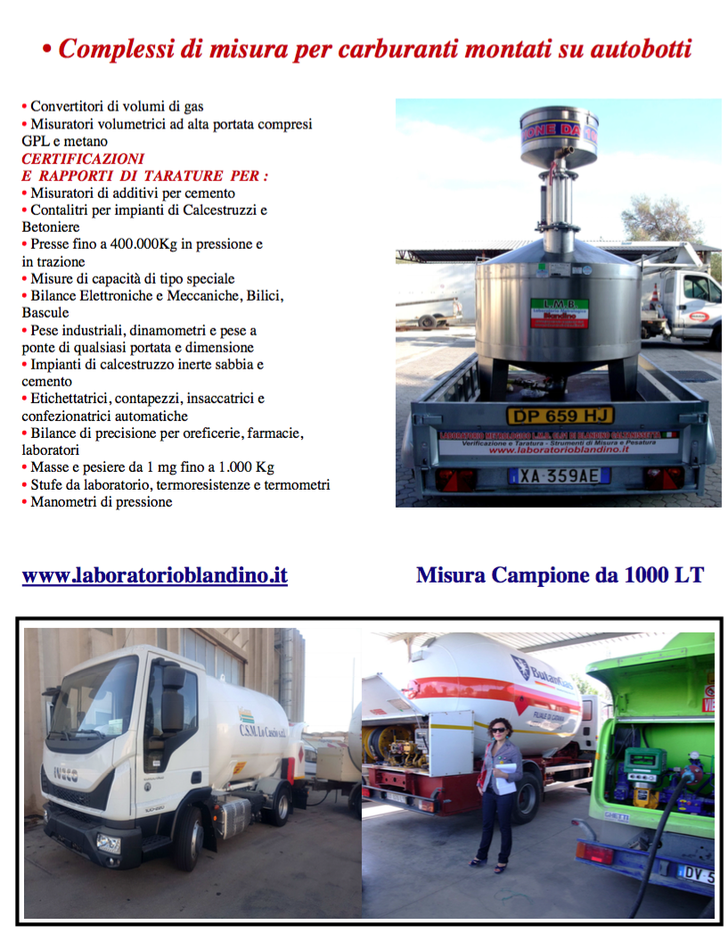 Cmplessi di Misura di carburani montati su autobotti - Blandino L.m.b. - Caltanissetta - Sicilia 